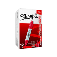 Sharpie Permanent Markers - Chisel Tip - Red - 12 Pack-Versatile chisel tip allows for two distinctive lines: broad and fine