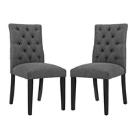 Modway Duchess Fabric Dining Chair - Grey - 2 Pack-Dense Foam Padding for Comfort