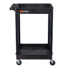 Luxor ENDURA 32" H Two-Tier Utility Cart - 24" W x 18" D - Black-Supports up to 300 pounds of evenly distributed weight, with each shelf rated for 150 pounds