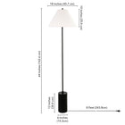 Hudson&Canal Somerset 64" Tall Floor Lamp with Empire Fabric Shade - Blackened Bronze/White-Includes a 8 ft. cord with rotary socket switch