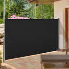 Outsunny Retractable Side Awning with Resistance to UV Rays & Wind - 118" x 63" - Black-High-quality steel frame make this side awning tough
