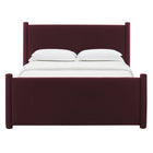 Modway Rael Performance Velvet Full Platform Bed - Mulberry-Weight Capacity: 800 lb