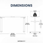 MotionGrey Electric Dual Motor Height Adjustable 165" W Sit-to-Stand Desk - Black Frame-10