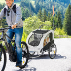 Aosom 2-In-1 Pet Stroller and Wagon with Suspension - White-Suspension system for a smooth ride 