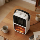 Warrmth Portable Mini Electric Fireplace Heater - White-Integrated safety operation: Includes overheat protection and a safety tip-over switch for worry-free use