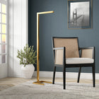 Hudson&Canal Malin 52" Tall Integrated LED Floor Lamp with Metal Shade - Brass-Handcrafted brass finish is applied to the metal base
