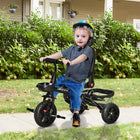 Qaba 4-in-1 Baby Tricycle Trike with Reversible Adjustable Seat - Red-Steplessly adjustable and detachable canopy 
