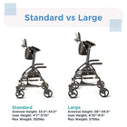 Journey UPWalker Original Upright Mobility Walker - Black-Lockable ergonomic hand brakes for controlled stopping