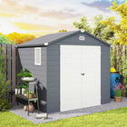 Outsunny 8' x 6' Garden Storage Shed-Large door for you and items to access in and out easily

