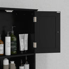kleankin Bathroom Wall Cabinet with Shelf and Drawers - Black-Assembly required