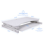 Rocelco 37" DADR Deluxe Extra-Wide Sit To Stand Adjustable Desk Riser, White (DADR-W)-Strong gas spring design and sturdy white metal frame holds up to 35 lb