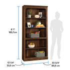 Sauder Arch 5-Shelf Bookcase - Grand Walnut-Safety first: Wall anchor kit provided to help prevent tip-over accidents