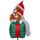 GEMMY Airblown Inflatable Christmas Fuzzy Dog Family Scene - 66"-Lights up with bright, energy-efficient LED light