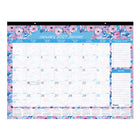 Blueline 2027 12-Month Colourful Monthly Desk Pad Calendar - 22" x 17" - Floral - Bilingual-12 Months, January to December