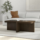 Hudson&Canal Laguna Rectangular Coffee Table - 45" W - Brown Oak-Clean with a soft, dry cloth and no harsh chemicals or abrasive cleaning materials