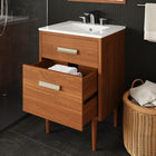 Modway Cassia 24" Bathroom Vanity - Natural/White-Teak Wood Construction