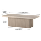 Hudson&Canal Torren 48"W Rectangular Coffee Table - Alder White-9