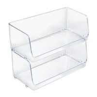 Azar Large Stackable Plastic Narrow Pantry Storage Bin - 2 Pack-Wide design offers generous storage capacity