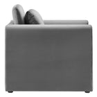 Modway Waverly Performance Velvet Armchair - Grey-Adjustable Non-Marking Foot Pads