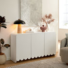 Modway Dahlia 55.5" Fluted and Scalloped Sideboard Storage Cabinet - White-Scalloped Detail