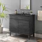 Modway Render 36" Bathroom Vanity - Charcoal/Black-Walnut Grain Vanity