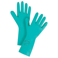 Ansell SAX987 Chemical Resistant Gloves, Nitrile, 11 Mils, 13"L, Green, Size 10, 36 Pack-Length: 13"