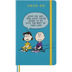 Moleskine 2025-2026 Limited Edition Peanuts Charlie & Lucy 18-Month Hard Cover Weekly Planner - 5" x 8.25" - Reef Blue-Dated From July 2025 To December 2026