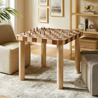 Modway Oscar 36" Square Checkered Dining Table - Oak and Walnut-Seats 2–4 People