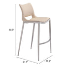Zuo Ace Barstool - Light Pink/Silver - Set of 2-6