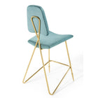 Modway Ponder Performance Velvet Bar Stool - Sea Blue-Vintage Glamour Style