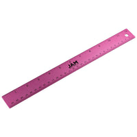JAM Paper - Règle en aluminium robuste - 12 po - fuchsia métallisé-Couleur : Fuchsia Acier inoxydable