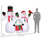Outsunny 8' Inflatable Snowman Christmas Yard Decoration-Includes six stakes, two drawstrings, and two sandbags to keep it anchored even on windy days 