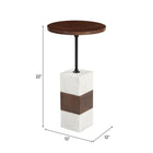 Zuo Stuk Side Table - Brown/White-3 year limited warranty