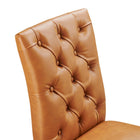 Modway Duchess Button Tufted Vegan Leather Dining Chair - Tan-8