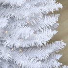 HOMCOM 7' Pre-Lit Artificial Christmas Tree with Warm White LED Lights - White-Separates into three individual sections for compact storage 