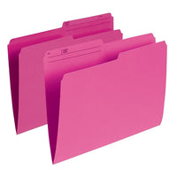 Staples 1/2 Cut File Folders - Letter Size - Pink - 100 Pack-Pink