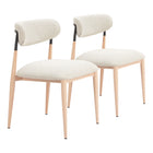 Zuo Equinox Armless Dining Chair - Oyster Grey/Natural - Set of 2-Assembly required