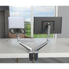 ShoppingAll 2-in-1 Adjustable Dual Gas Spring Arm Laptop & Monitor Desk Mount Stand - Silver-10