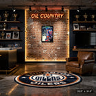 Wayne Gretzky Edmonton Oilers Jumping Over Bench - Framed Canvas - 22" x 31"-Finished size: 22.5x31.5