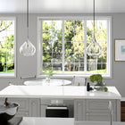 Hudson&Canal Ida 9.5" Wide Pendant with Glass Shade - Polished Nickel/Clear-Includes an adjustable 8 ft. cord, compatible with existing dimmer switches, bulbs not included