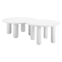 Zuo Ola Coffee Table - White - Set of 2-Powder Coated Aluminum round shape tabletop