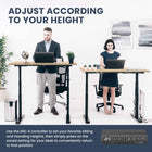 MotionGrey Electric Dual Motor Height Adjustable 140" W Sit-to-Stand Desk - Black Frame-7