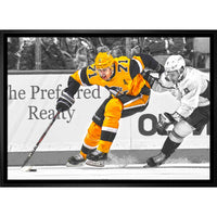 Evgeni Malkin Pittsburgh Penguins Skating with Puck Spotlight - Framed Canvas - 31" x 22"-Premium canvas print with gallery-wrapped edges
