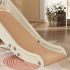 Qaba 3 in 1 Foldable Toddler Slide with Basketball Hoop, Carrot-Themed - Orange-Constructed from HDPE with a reinforced base 