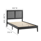 Modway Sirocco Rattan and Wood Twin Platform Bed - Black-10