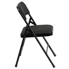 Flash Furniture HERCULES Series Curved Triple Braced & Double Hinged Black Patterned Fabric Metal Folding Chair-Black Patterned Fabric Upholstery