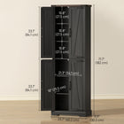 HOMCOM 72" H Pantry Cabinet for Dining Room - Black-Solid MDF frame ensures strength, stability, and lasting durability 