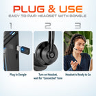 Delton 35X Bluetooth Computer Headset with USB Dongle & Charging Dock - Black-Take charge of your sound with easy-access volume and mute controls, as well as a responsive multi-function button that keeps you in control of every moment.