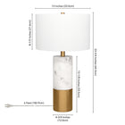 Hudson&Canal Liana 24" Tall Table Lamp with Fabric Shade - Marble/Brass/White-Clean with a soft, dry cloth and no harsh chemicals or abrasive cleaning materials