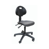 Nicer Interior Multi-Function Urethane Lab Chair - Black-Contoured seat with textured surface for slip resistance and comfort